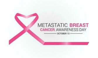 Metastatic Breast Cancer awareness day is observed every year on October 13.Banner, poster, card, background design template. vector