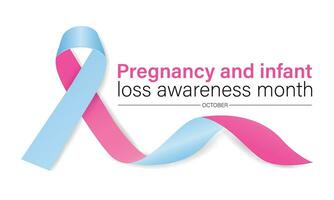 Pregnancy and infant loss awareness month SIDS is observed every year in October. banner, poster, design. vector