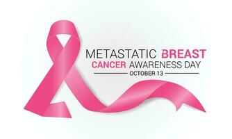 Metastatic Breast Cancer awareness day is observed every year on October 13.Banner, poster, card, background design template. vector