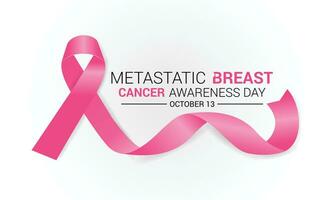 Metastatic Breast Cancer awareness day is observed every year on October 13.Banner, poster, card, background design template. vector