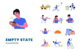 empty state or error state for website app landing page illustration concept set vector