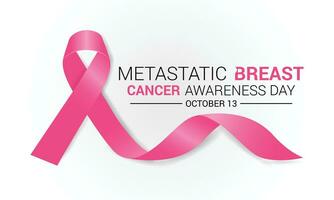 Metastatic Breast Cancer awareness day is observed every year on October 13.Banner, poster, card, background design template. vector