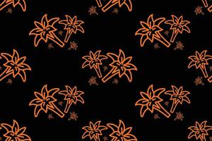Amaryllis flower set vector art seamless pattern