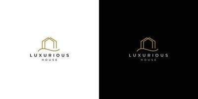 lujo real inmuebles logo lujo y elegante hogar logo diseño gratis vector