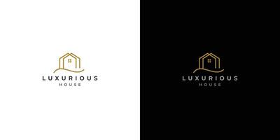 lujo hogar y elegante hogar logo diseño gratis vector