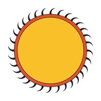 Sun flat line color isolated vector object. Light and heat star. Editable clip art image on white background. Simple outline cartoon spot illustration for web design