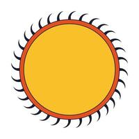 Sun flat line color isolated vector object. Light and heat star. Editable clip art image on white background. Simple outline cartoon spot illustration for web design