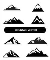 Mountain silhouette, blue and black rocky mountain illustration,vector design, sign,symbol, outdoor, bundle. vector