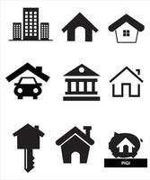 Set of thin line icons of homes and real estate. Outline symbol collection. Editable vector stroke. 256x256 Pixel Perfect scalable to 128px, 64px...