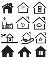 Set of thin line icons of homes and real estate. Outline symbol collection. Editable vector stroke. 256x256 Pixel Perfect scalable to 128px, 64px...