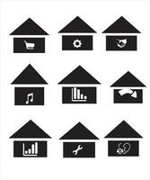 Set of thin line icons of homes and real estate. Outline symbol collection. Editable vector stroke. 256x256 Pixel Perfect scalable to 128px, 64px...