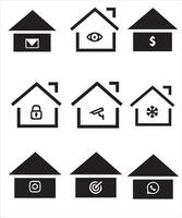 Set of thin line icons of homes and real estate. Outline symbol collection. Editable vector stroke. 256x256 Pixel Perfect scalable to 128px, 64px...