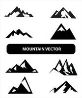 Mountain silhouette, blue and black rocky mountain illustration,vector design, sign,symbol, outdoor, bundle. vector