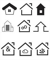 Set of thin line icons of homes and real estate. Outline symbol collection. Editable vector stroke. 256x256 Pixel Perfect scalable to 128px, 64px...