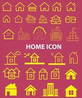 Set of thin line icons of homes and real estate. Outline symbol collection. Editable vector stroke. 256x256 Pixel Perfect scalable to 128px, 64px...