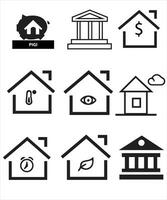 Set of thin line icons of homes and real estate. Outline symbol collection. Editable vector stroke. 256x256 Pixel Perfect scalable to 128px, 64px...