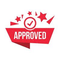 Approved Rubber Stamp, Approved Icon, Seal Of Approval, Tested And Verified Badge With Check Mark, Accepted Sign, Authorized Badge Design With Grunge Texture Vector Illustration