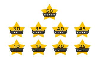 Collection of rating star icons. Review, Website, Application, and Service. Vector illustration.