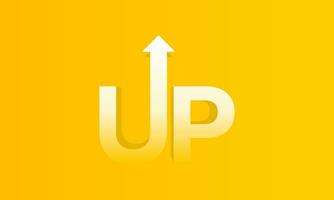 Up letter logo on yellow background. Vector illustration.