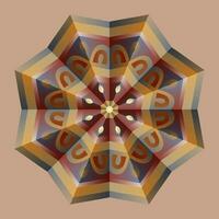 This is a polygonal pattern. This is a brown geometric mandala. Asian floral pattern. vector