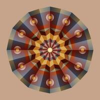 This is a polygonal pattern. This is a brown geometric mandala. Asian floral pattern. vector