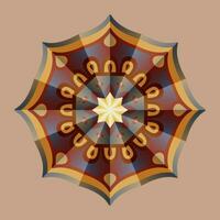 This is a polygonal pattern. This is a brown geometric mandala. Asian floral pattern. vector