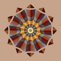 This is a polygonal pattern. This is a brown geometric mandala. Asian floral pattern. vector