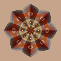 This is a polygonal pattern. This is a brown geometric mandala. Asian floral pattern. vector