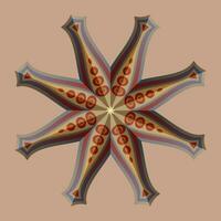 This is a polygonal pattern. This is a brown geometric mandala. Asian floral pattern. vector