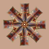 This is a polygonal pattern. This is a brown geometric mandala. Asian floral pattern. vector