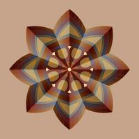 This is a polygonal pattern. This is a brown geometric mandala. Asian floral pattern. vector