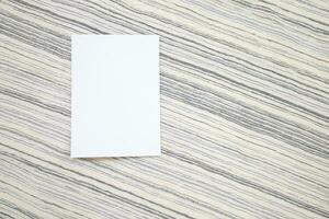 Blank Card Mockup designs in an authentic white greeting card artworks or stationery designs. empty paper card background photo