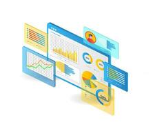 Data analyst dashboard performance vector