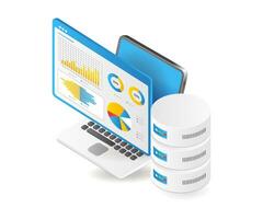 Database analysis isometric illustration vector