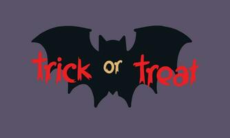 Get ready for a spooky night. This bewitching banner features the shadow of a bat and the classic phrase 'Trick or Treat.' vector