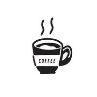 abrazo sencillez y elegancia con esta cautivador negro y blanco taza logo ilustración. un eterno símbolo de sofisticación. vector