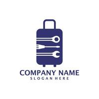 Mechanic Suitcase logo design vector. Suitcase logo design template concept vector