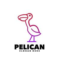 Pelican line gradient vector