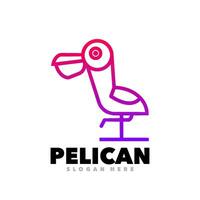 Pelican line simple design vector