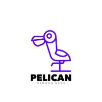 Pelican bird line vector