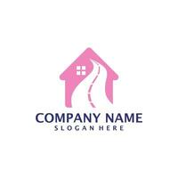 House Road logo design vector. Home Road logo design template concept vector