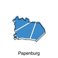 Papenburg City Map illustration. Simplified map of Germany Country vector design template