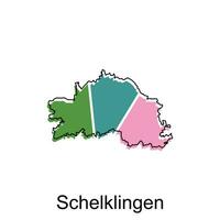 map of Schelklingen City. vector map of the German Country. Vector illustration design template