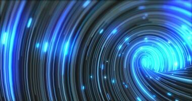 resumen energía azul arremolinándose curvo líneas de brillante mágico rayas y energía partículas antecedentes foto