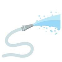 Hose. Jet of water. Fire fighting and watering of the lawn. Grey tube. lat cartoon illustration isolated on white vector