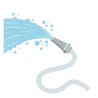 Hose. Jet of water. Fire fighting and watering of the lawn. Grey tube. lat cartoon illustration isolated on white vector