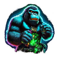 King Kong neon light png