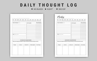 Daily Thought Log vector template