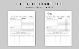 Daily Thought Log vector template