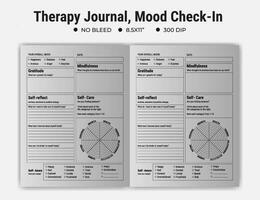 Therapy Journal and mood check-in logbook or notebook planner vector